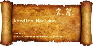 Kardics Mariann névjegykártya